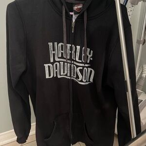 Harley-Davidson Black Zip Up Sweater